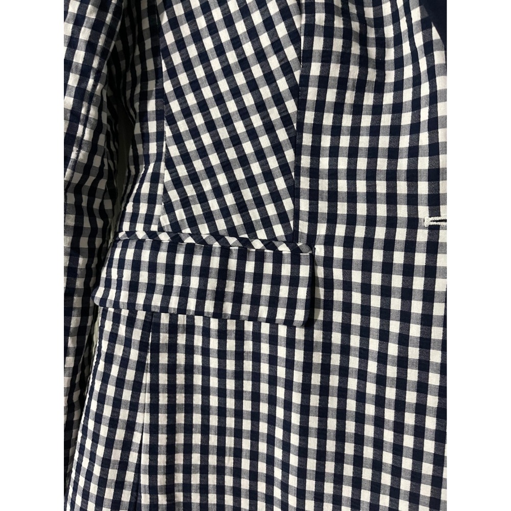 J.Crew Gingham Schoolboy Blazer Jacket Women 4 Navy Career Preppy Classic - Picture 8 of 11